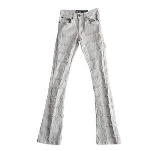 Spark Jeans Men's 29x38 Premium Denim Jeans Studio Collection Gray Frayed 165496